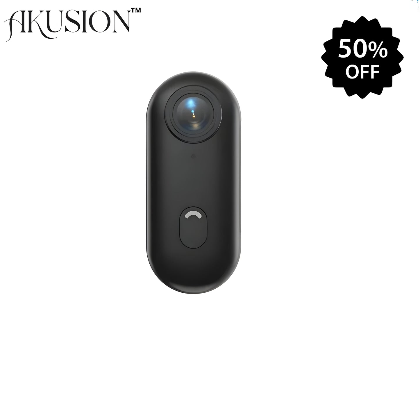 Black camera with '50% OFF' label on a white background, featuring the brand 'AIKUSION'.